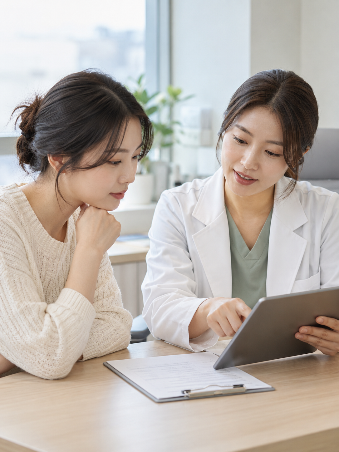AI 생성 실사 예시: 피부과 상담 준비